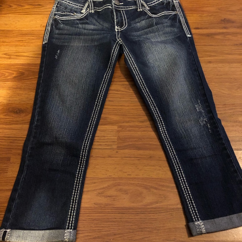 Red Camel crop jeans.